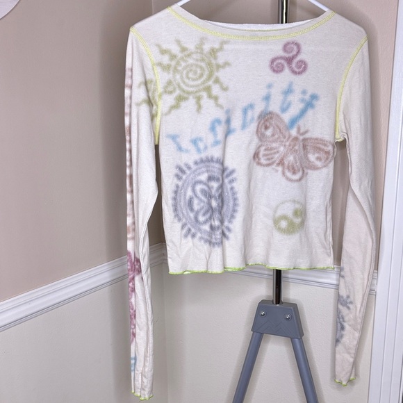 Urban Outfitters Tops - Urban Outfitters White Long Sleeve Graphic Top